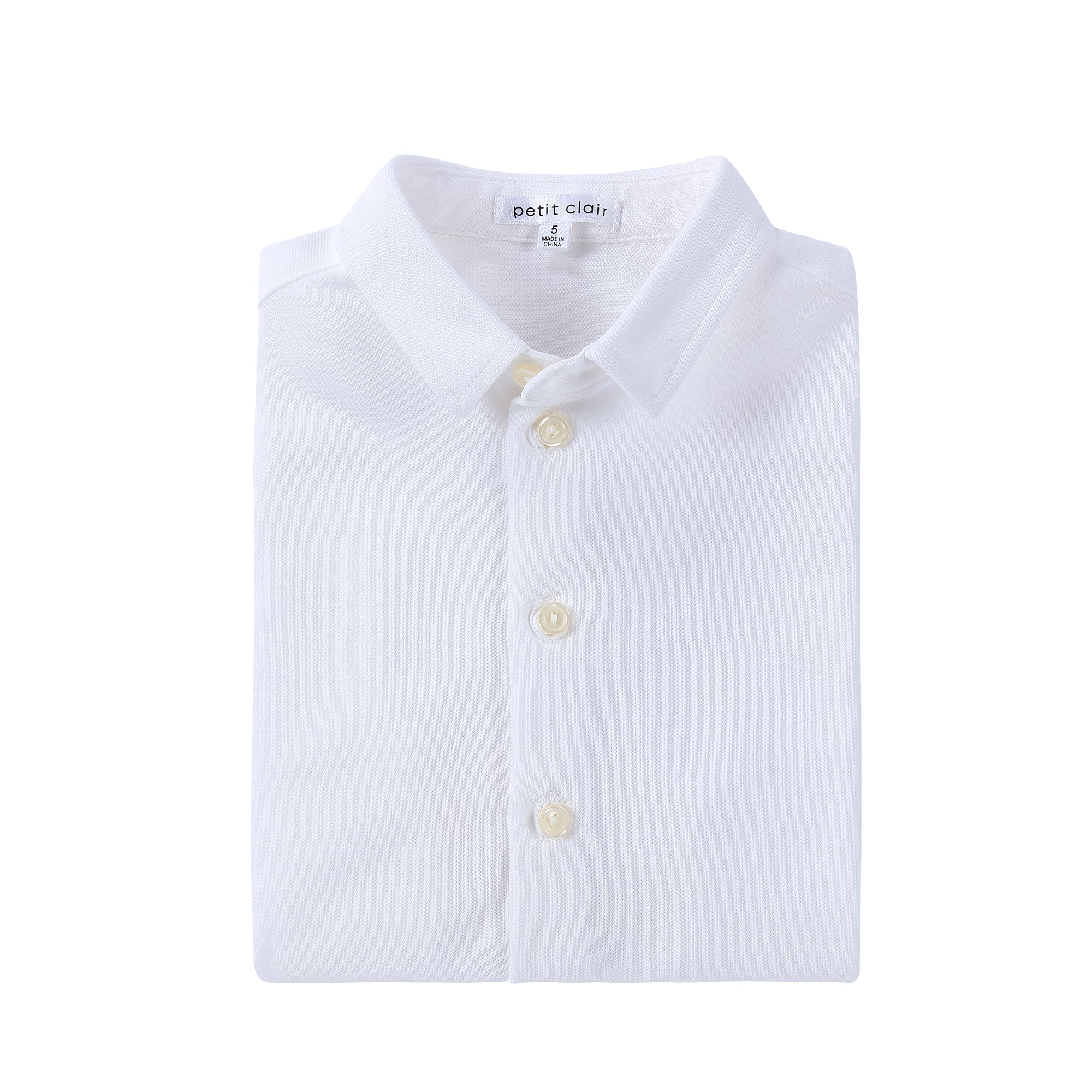 Pique Mini Collar Ivory Shirt - Short Sleeve