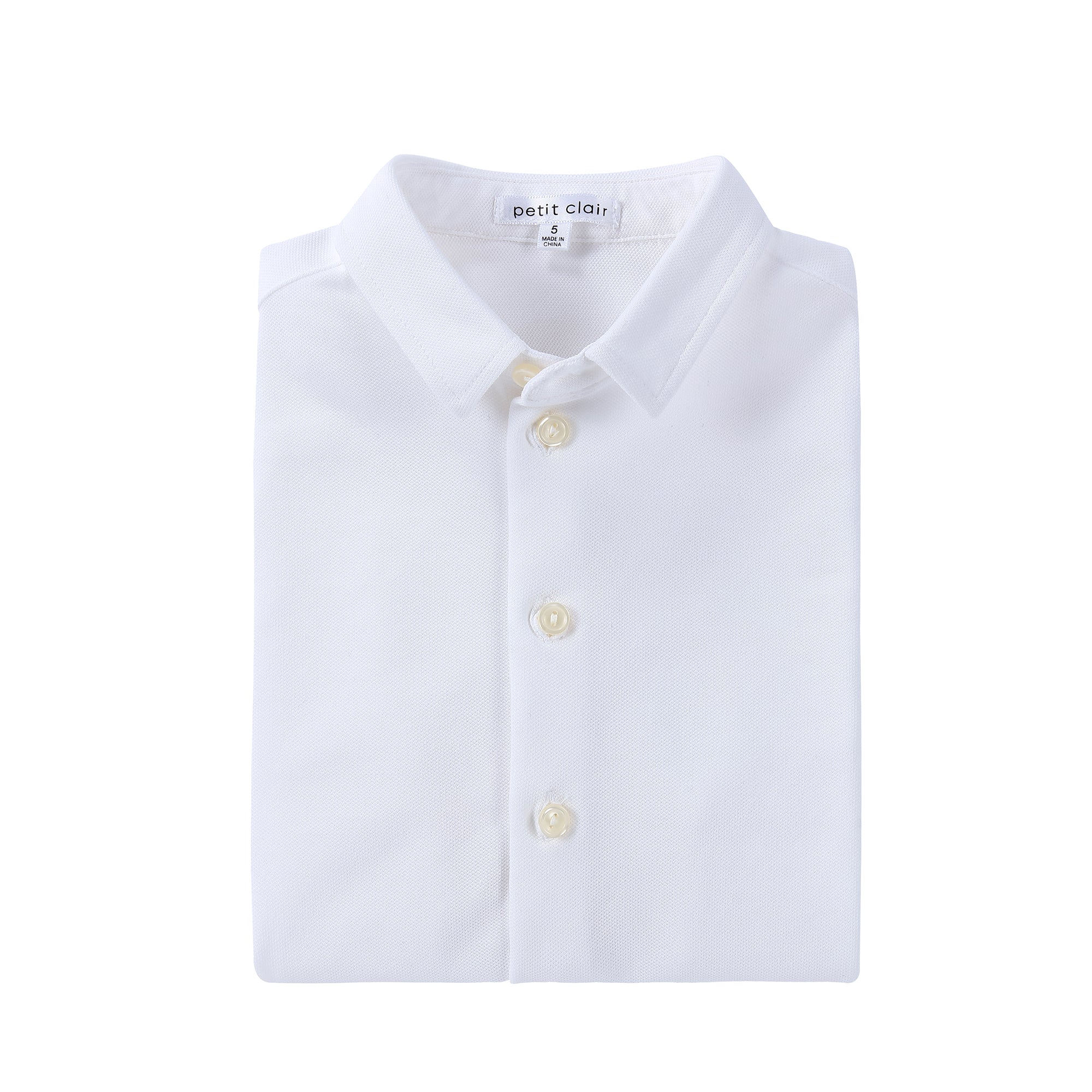 Pique Mini Collar Ivory Shirt - Short Sleeve