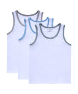 Boy Jersey 3pc Undershirt - White/Trim (Grey,Blue,Sage)