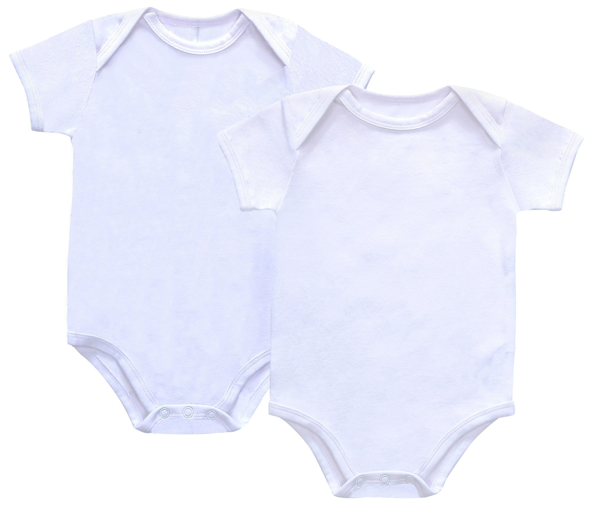 Baby Jersey 2pc Bodysuit Short Sleeve - White