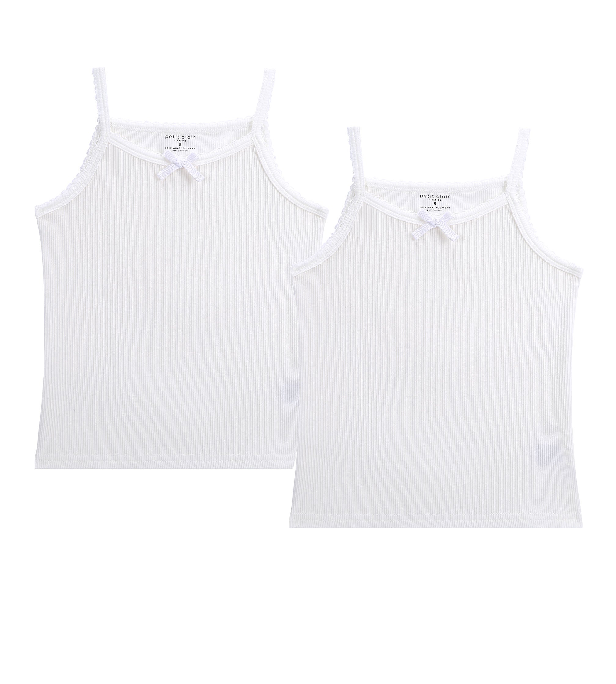 Girl Ribbed 2pc Undershirt - White