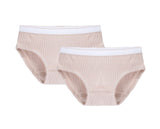 Girl Ribbed 2pc Panty - Oat