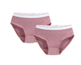 Girl Ribbed 2pc Panty - Mauve