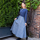 Blue Woven Plaid Skirt