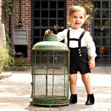 Black Pique Overalls