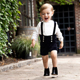 Black Velvet Suspender Shorts