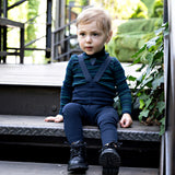 Navy Suspenders Leggings