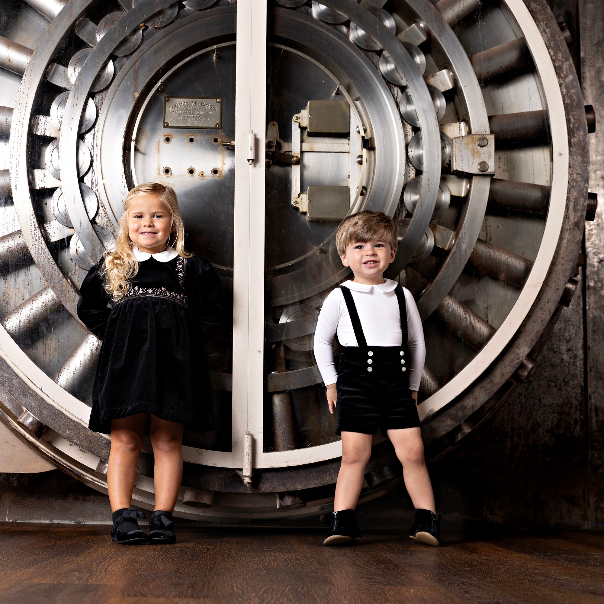 Black Velvet Suspender Shorts