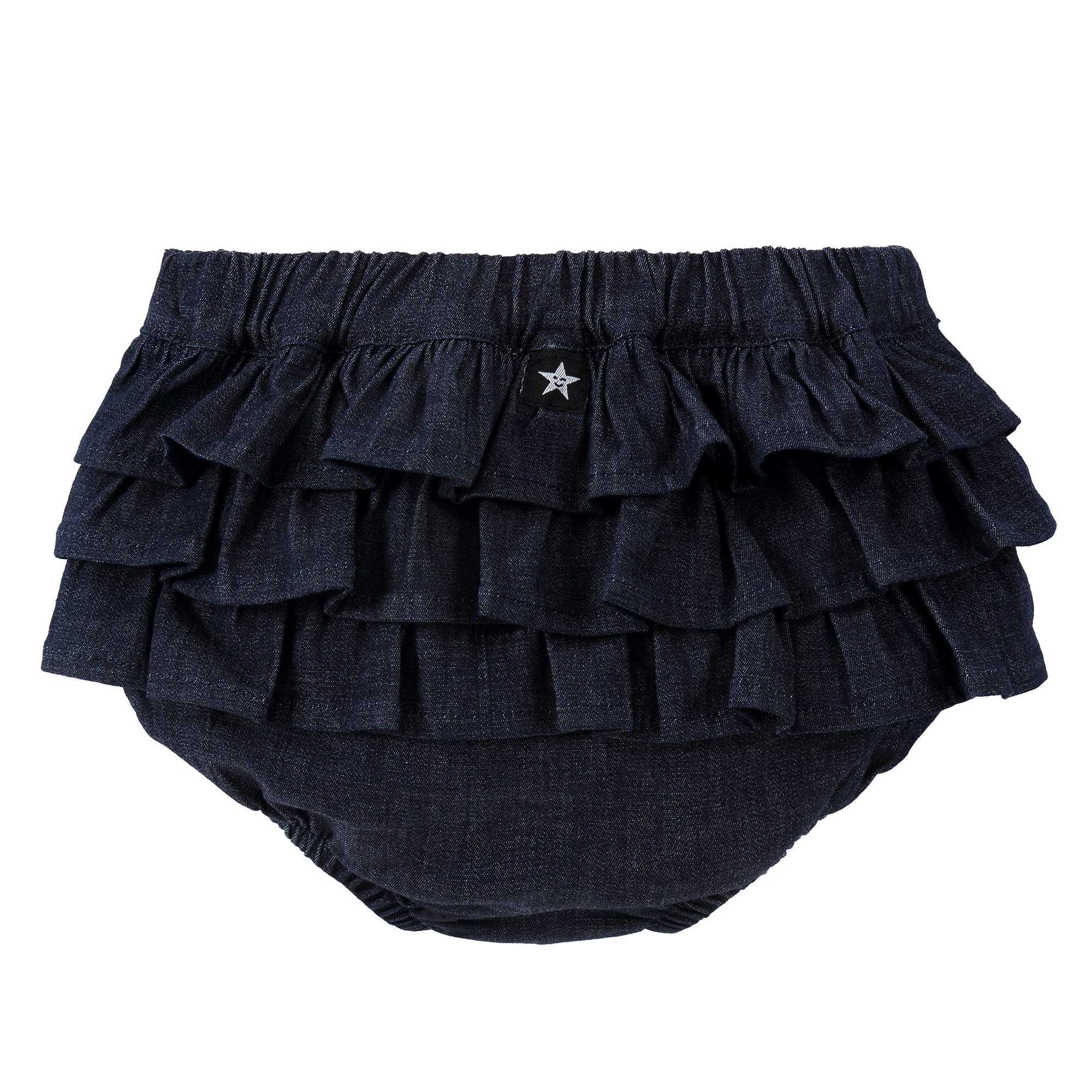 Baby Girls Dark Denim Ruffle Bloomers