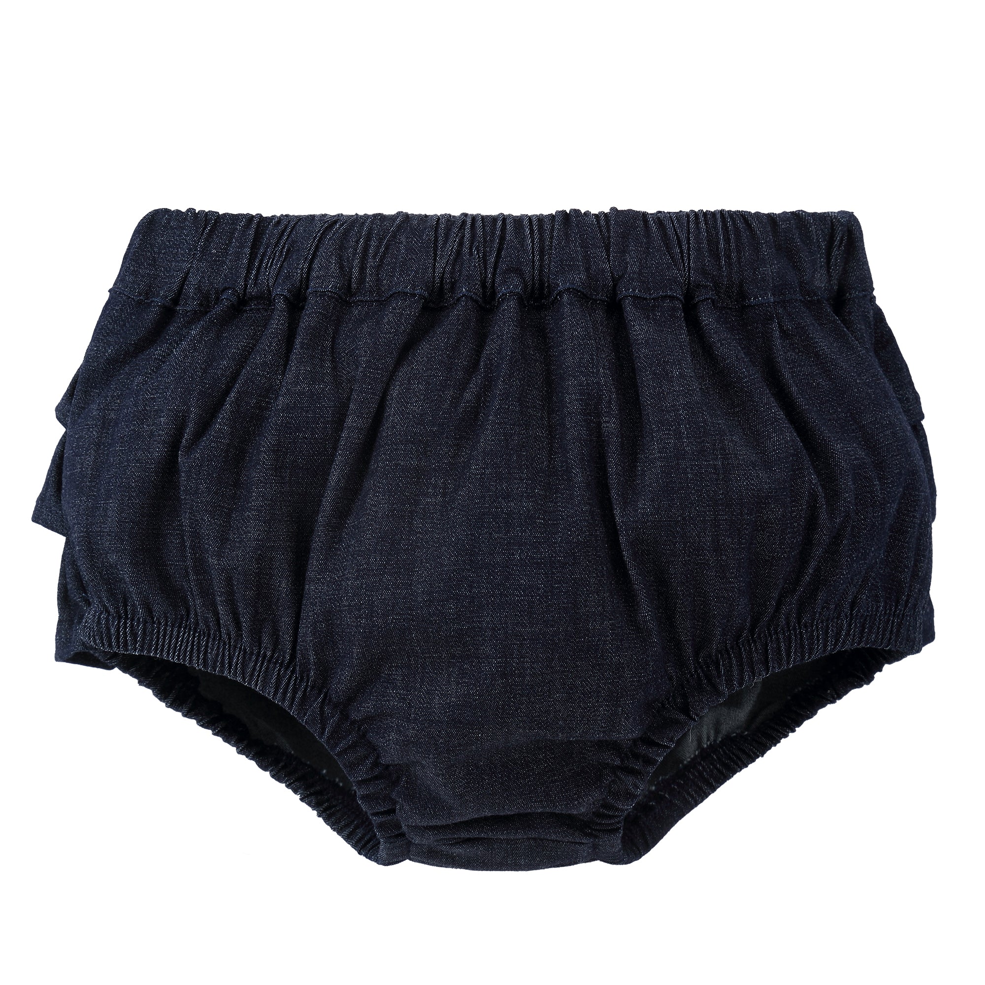 Baby Girls Dark Denim Ruffle Bloomers