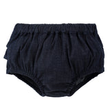 Baby Girls Dark Denim Ruffle Bloomers