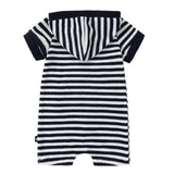 Navy Striped Terry Romper