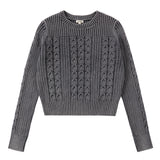 Grey Wash Cable Sweater