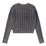 Grey Wash Cable Sweater