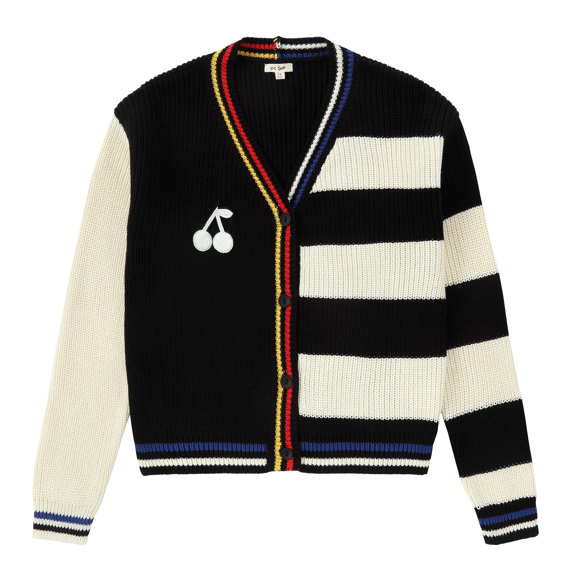 Black / Ivory Varsity Cardigan