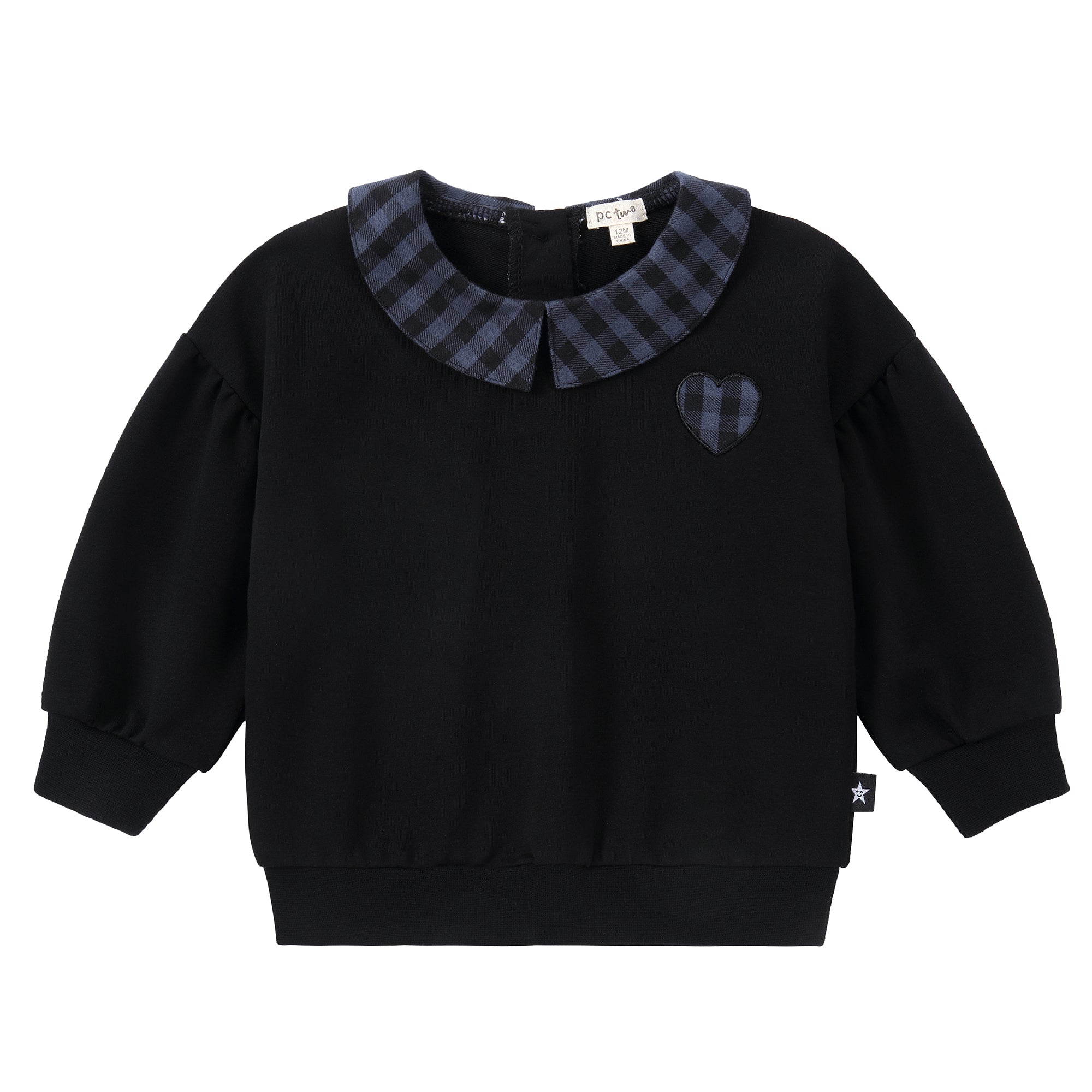 Midnight Plaid Collared Sweatshirt