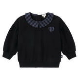 Midnight Plaid Collared Sweatshirt