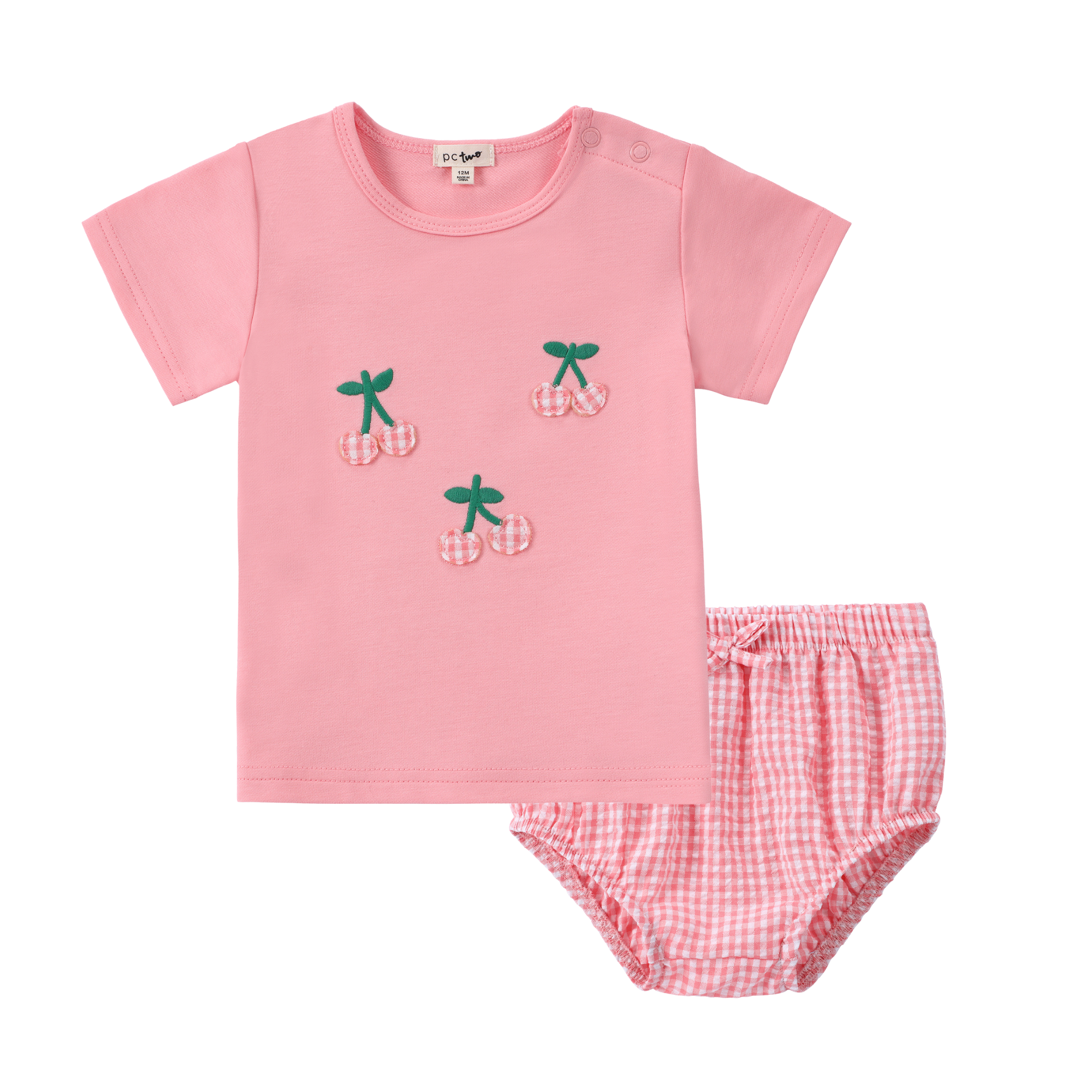 Girls Pink Cherry T-Shirt/Set