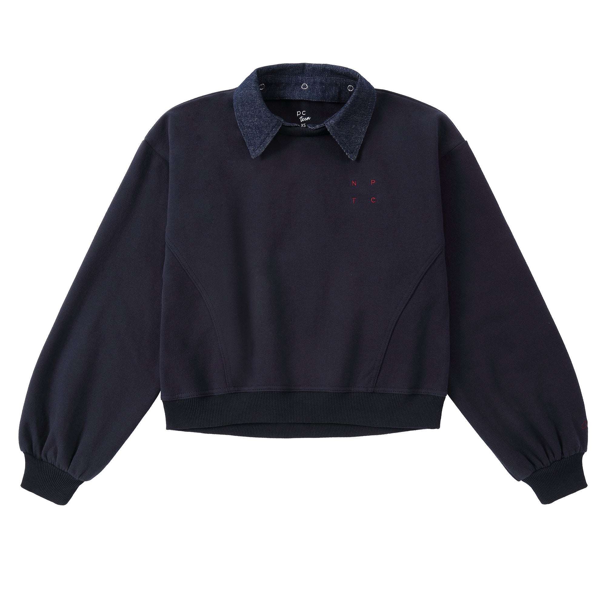 Navy Collared Sweatshirt