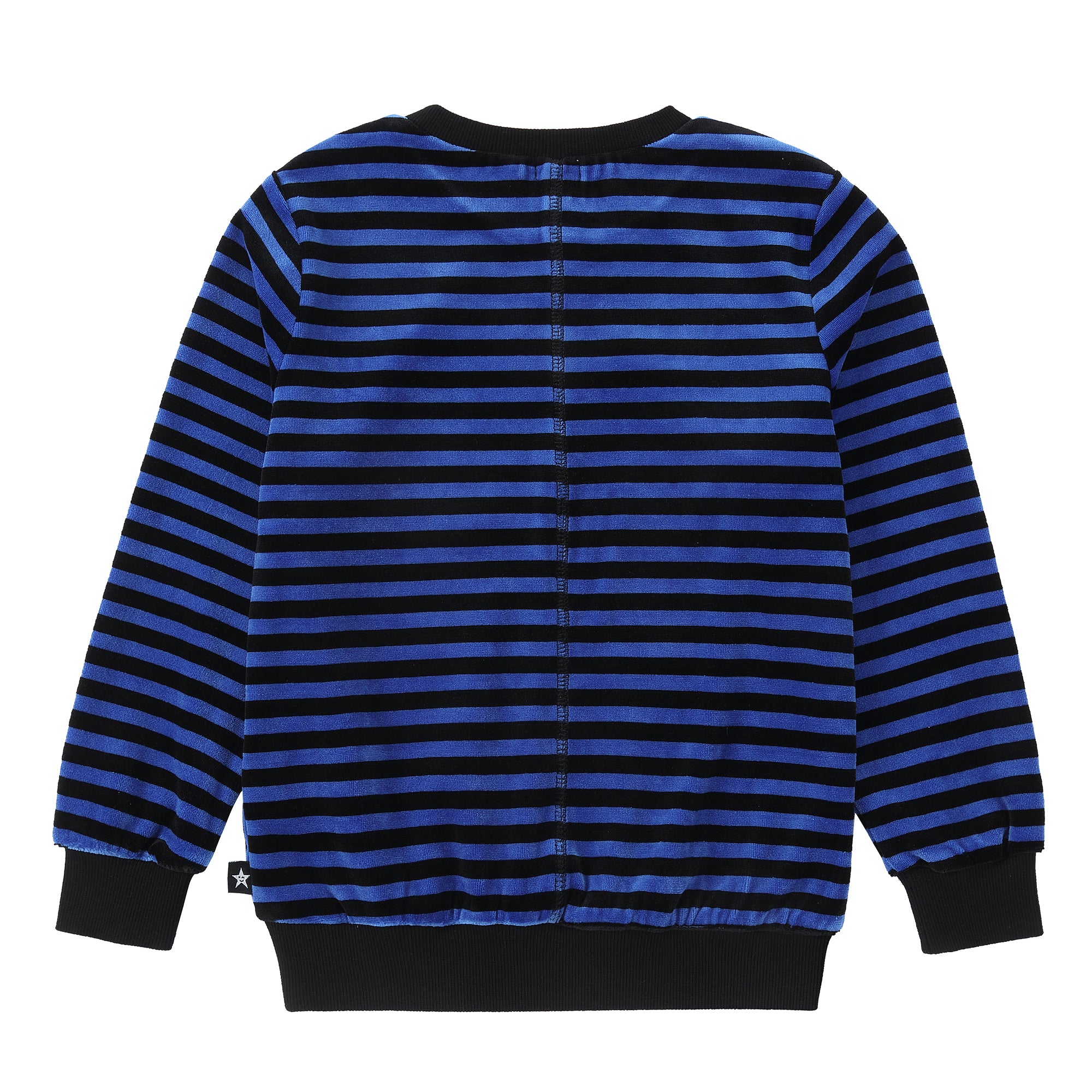 Baby Royal Blue and Black Striped Velour Sweatshirt