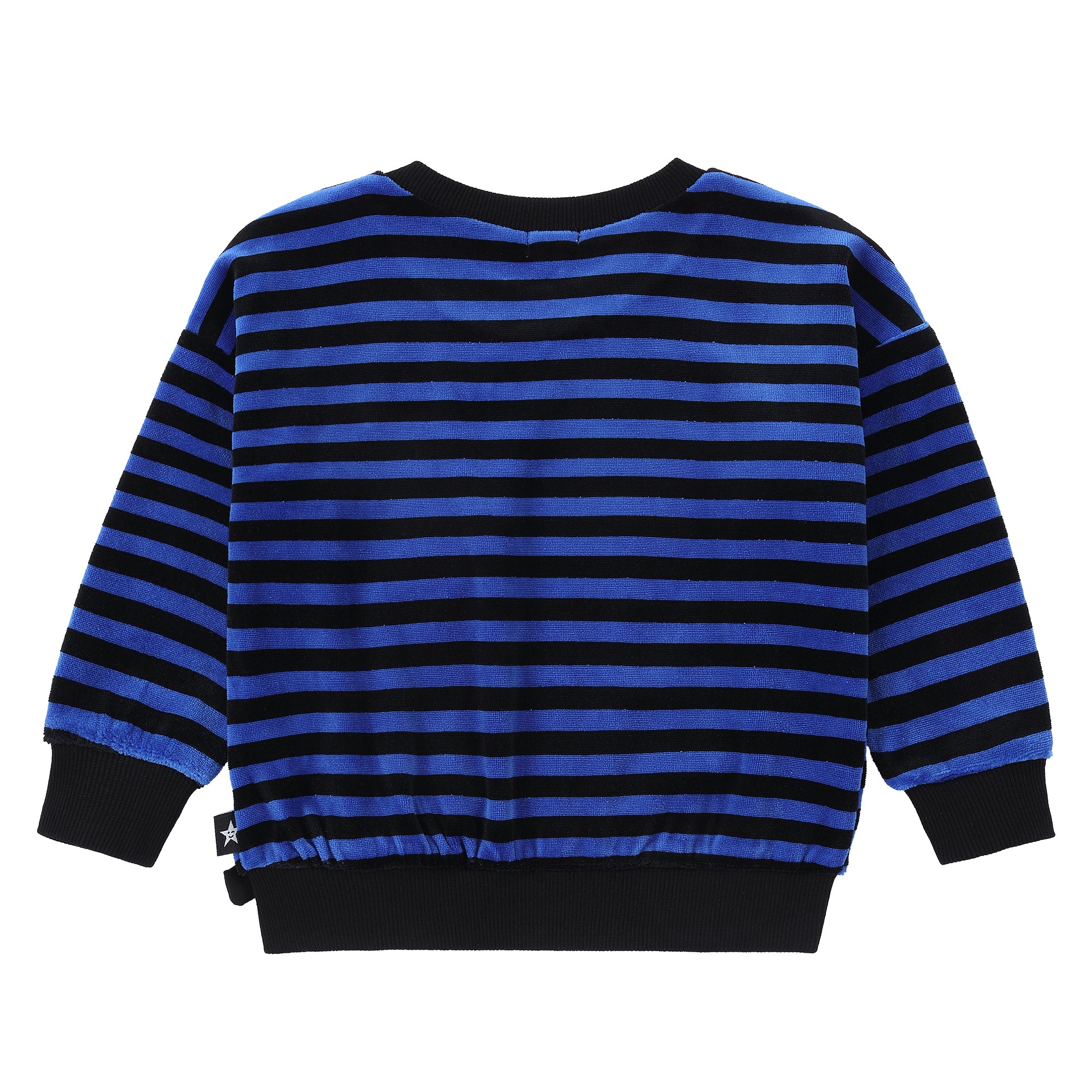 Royal Blue and Black Striped Velour Sweatshirt