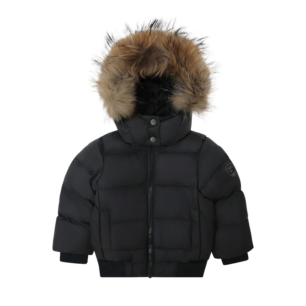 Black Fur Trimmed Coat