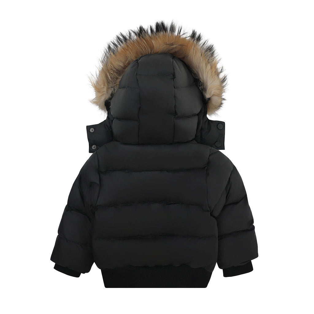 Black Fur Trimmed Coat
