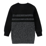 Black Heather Paneled Sweater