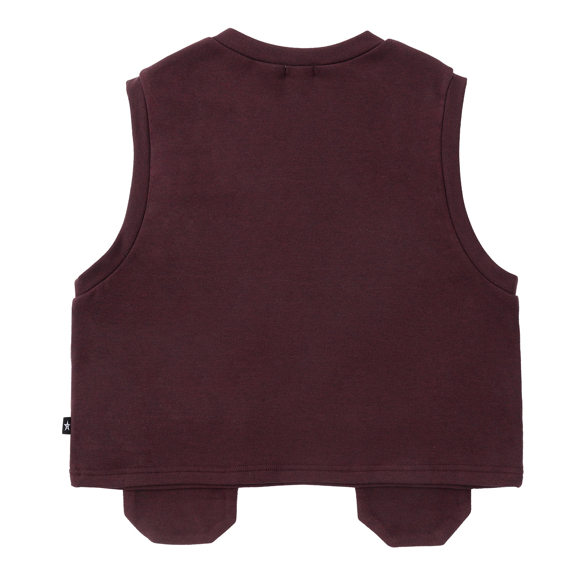 Maroon Cropped Vest With Hanging Pocket Detail