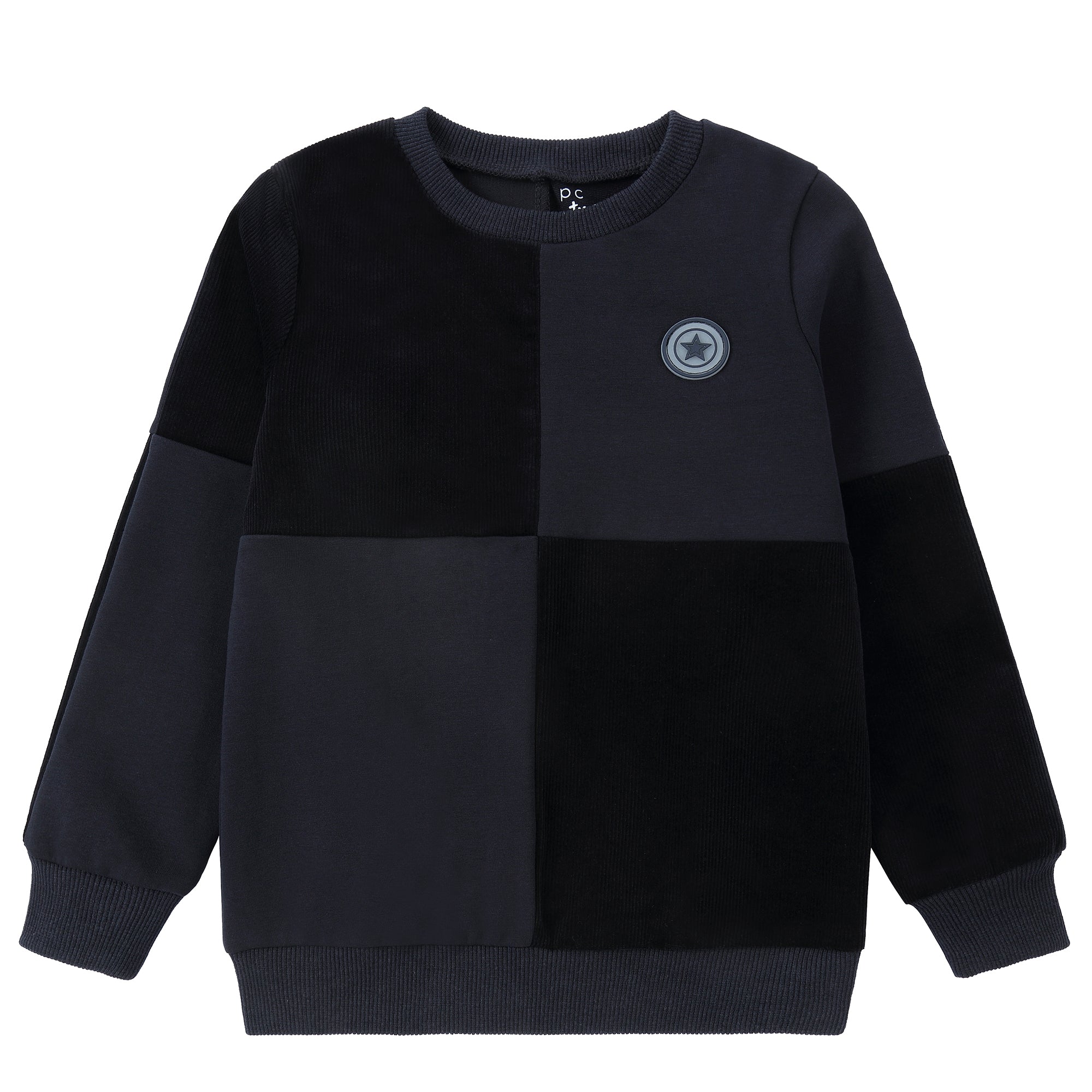 Navy Textured Block Sweatshirt