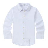 Jersey Mini Collar White Shirt - Long Sleeve