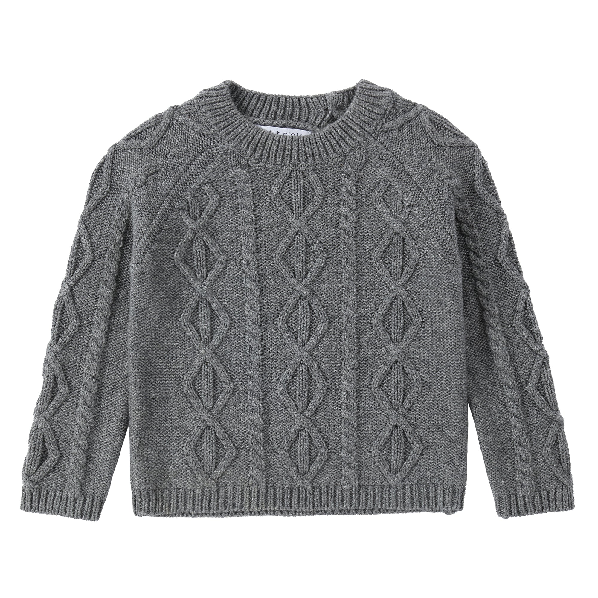 Stone Grey Cable Sweater