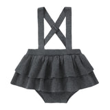 Charcoal Knit Ruffle Bloomer