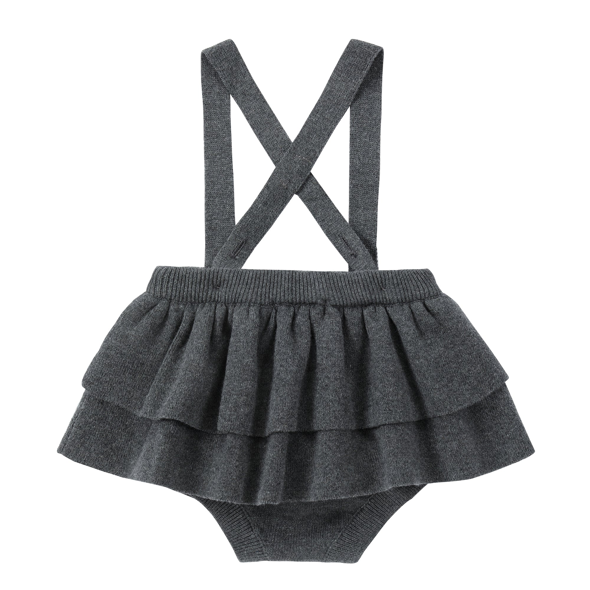 Charcoal Knit Ruffle Bloomer