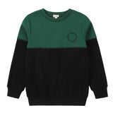 Green Colorblock Sweatshirt With Embroidered Logo