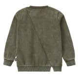 Green Wash Sweatshirt With Diagonal Seam Detail