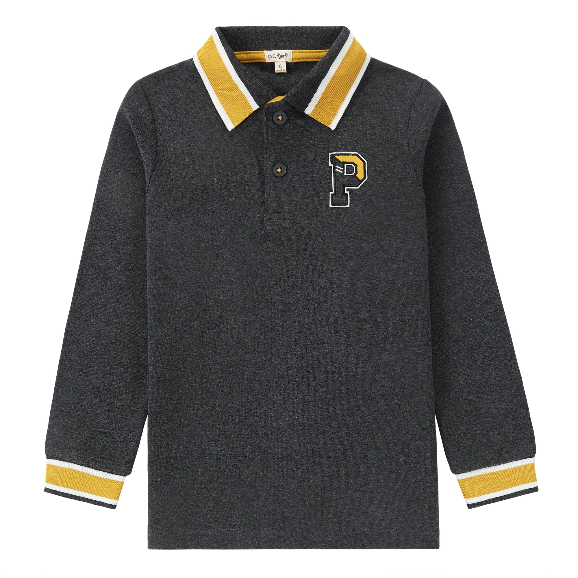 Charcoal/ Mustard Trim Polo