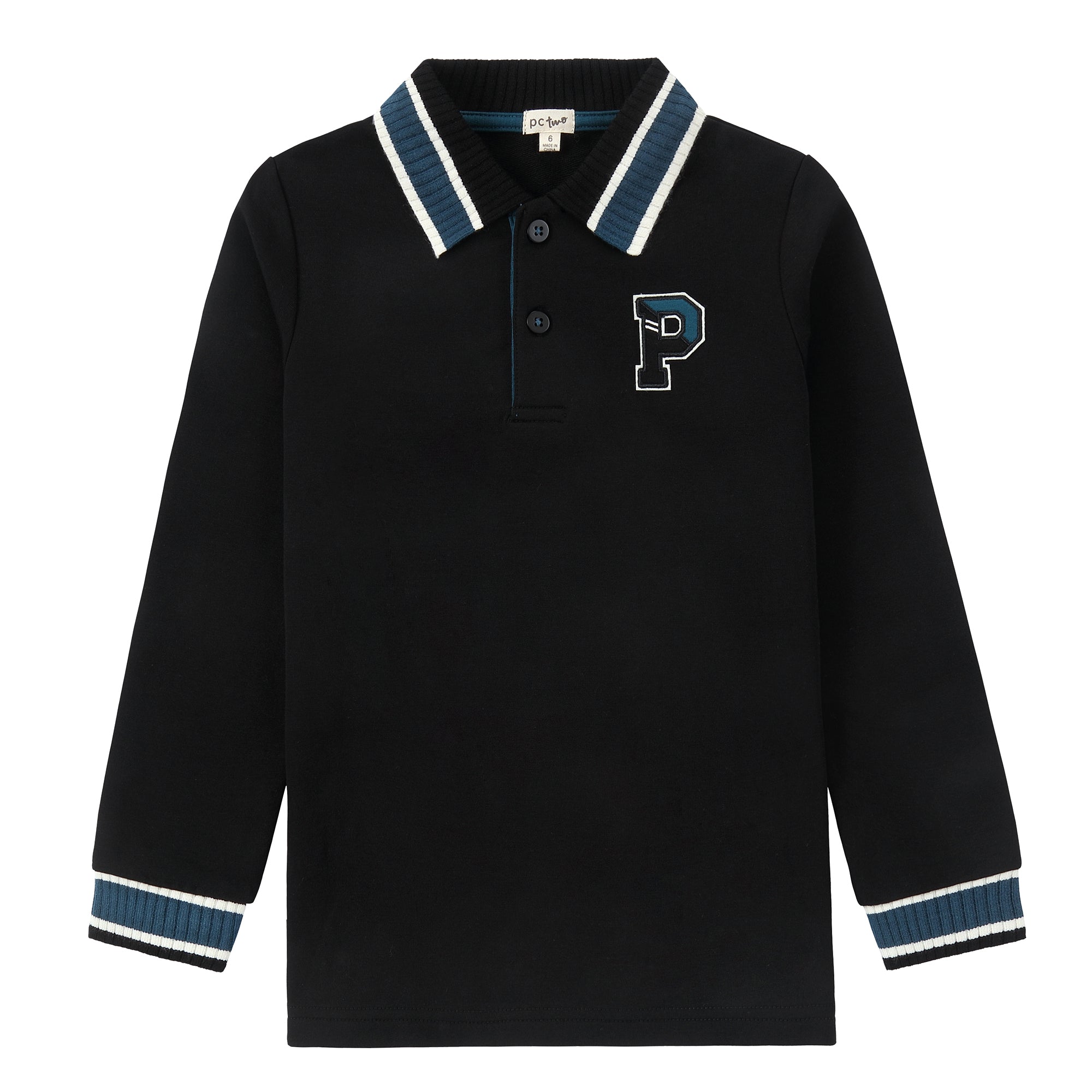 Black/ Dark Teal Trim Polo