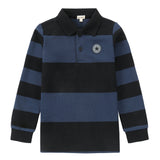 Navy & Black Color Block Polo