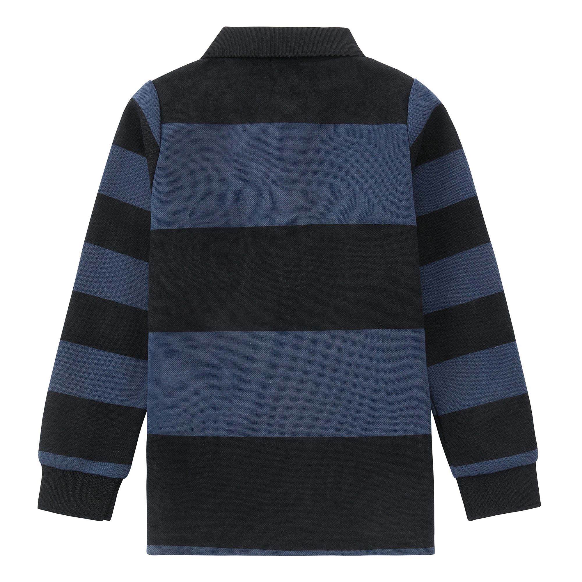 Navy & Black Color Block Polo