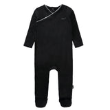 Black Ribbed Velour Footie