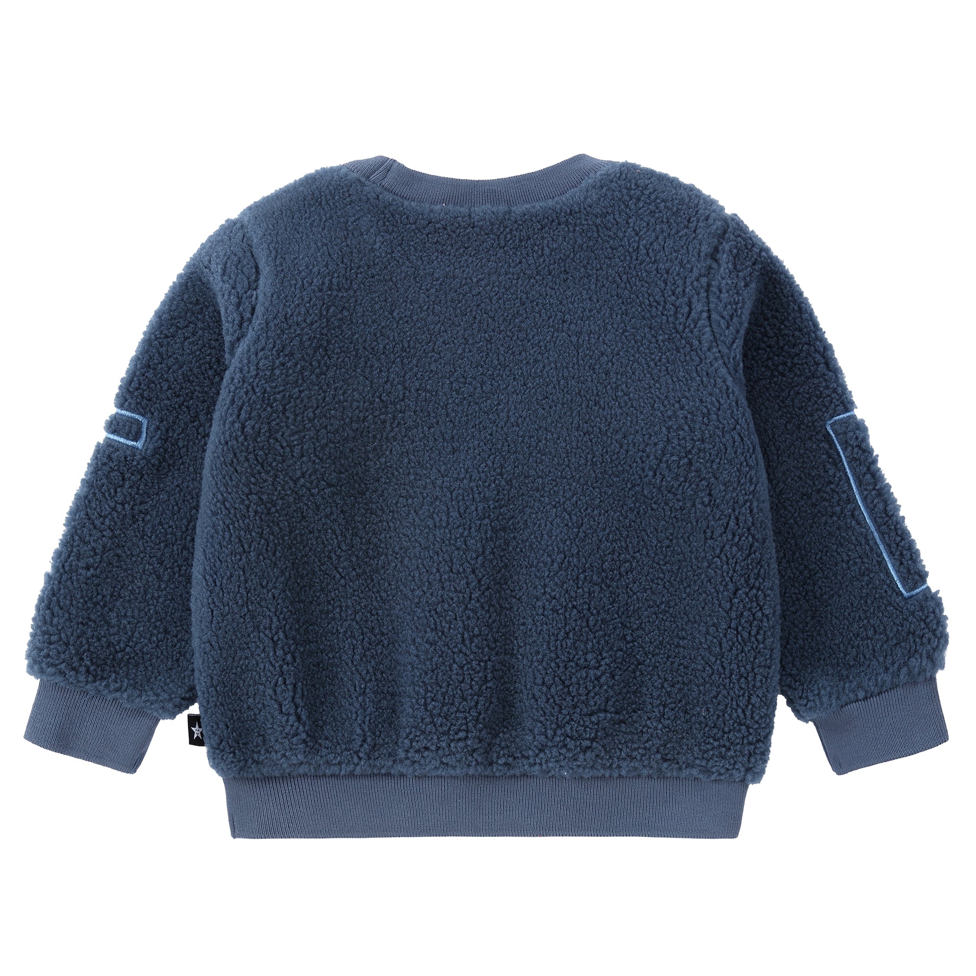 Stone Blue Embroidered Sherpa Sweatshirt