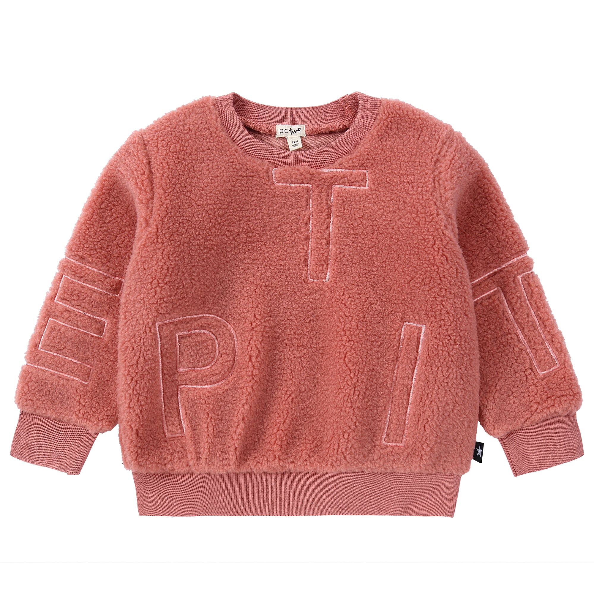 Coral Embroidered Sherpa Sweatshirt