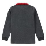 Grey Cable Knit Collar Polo