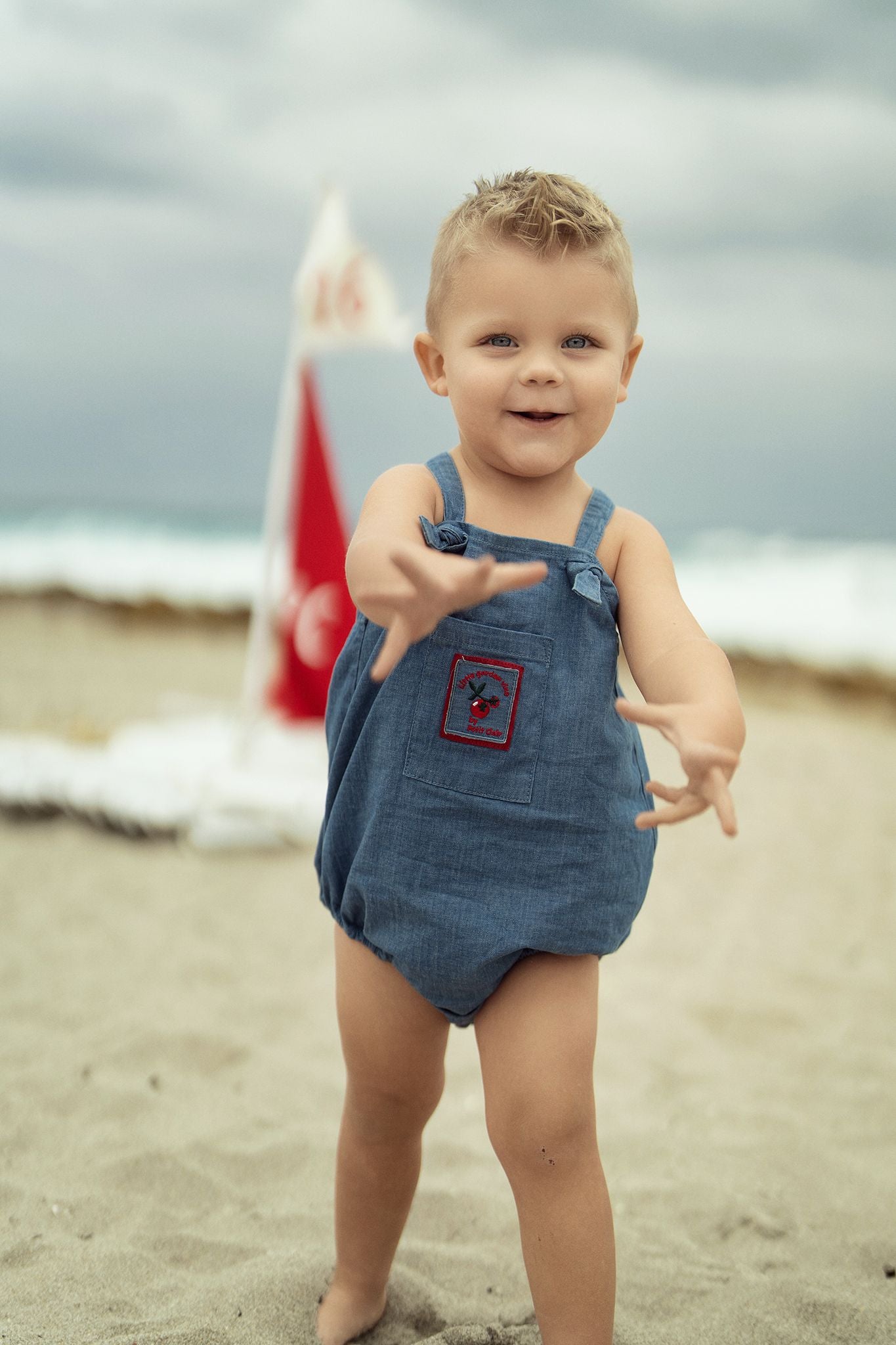 Baby Boys Denim Vine Romper