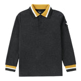 Heather Grey / Mustard Trim Polo