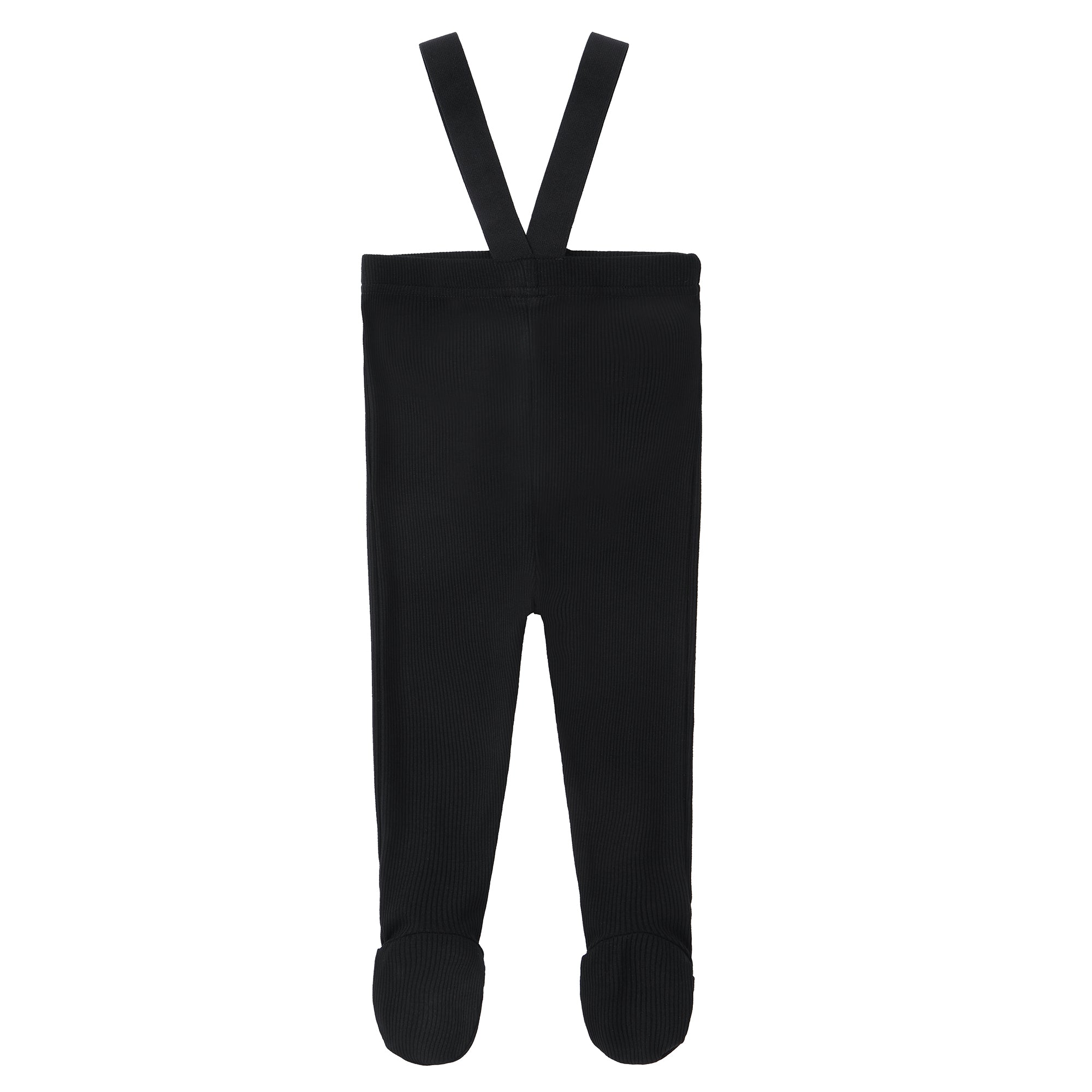 Black Ribbed Elastic Strap Legging