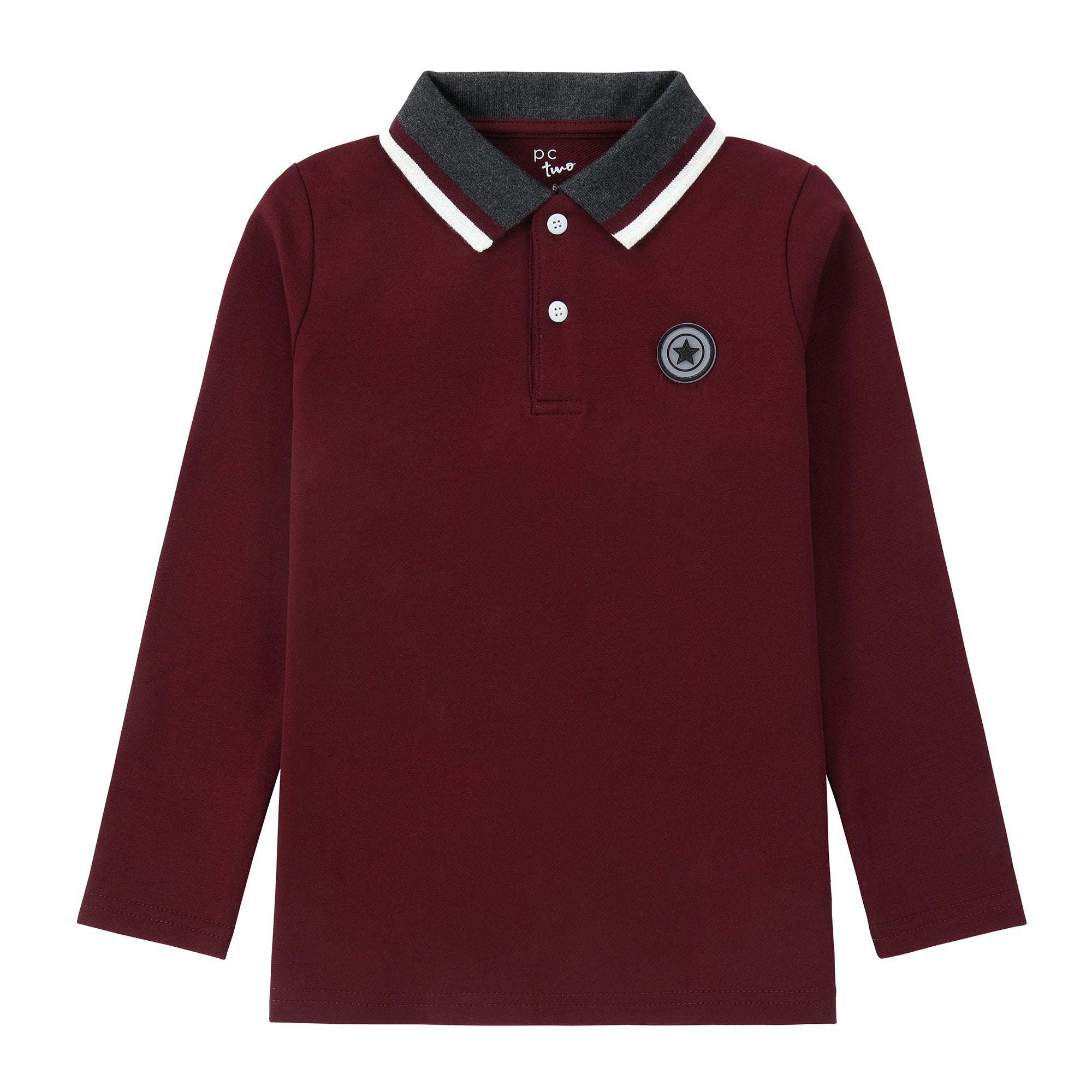 Burgundy / Grey Trim Polo