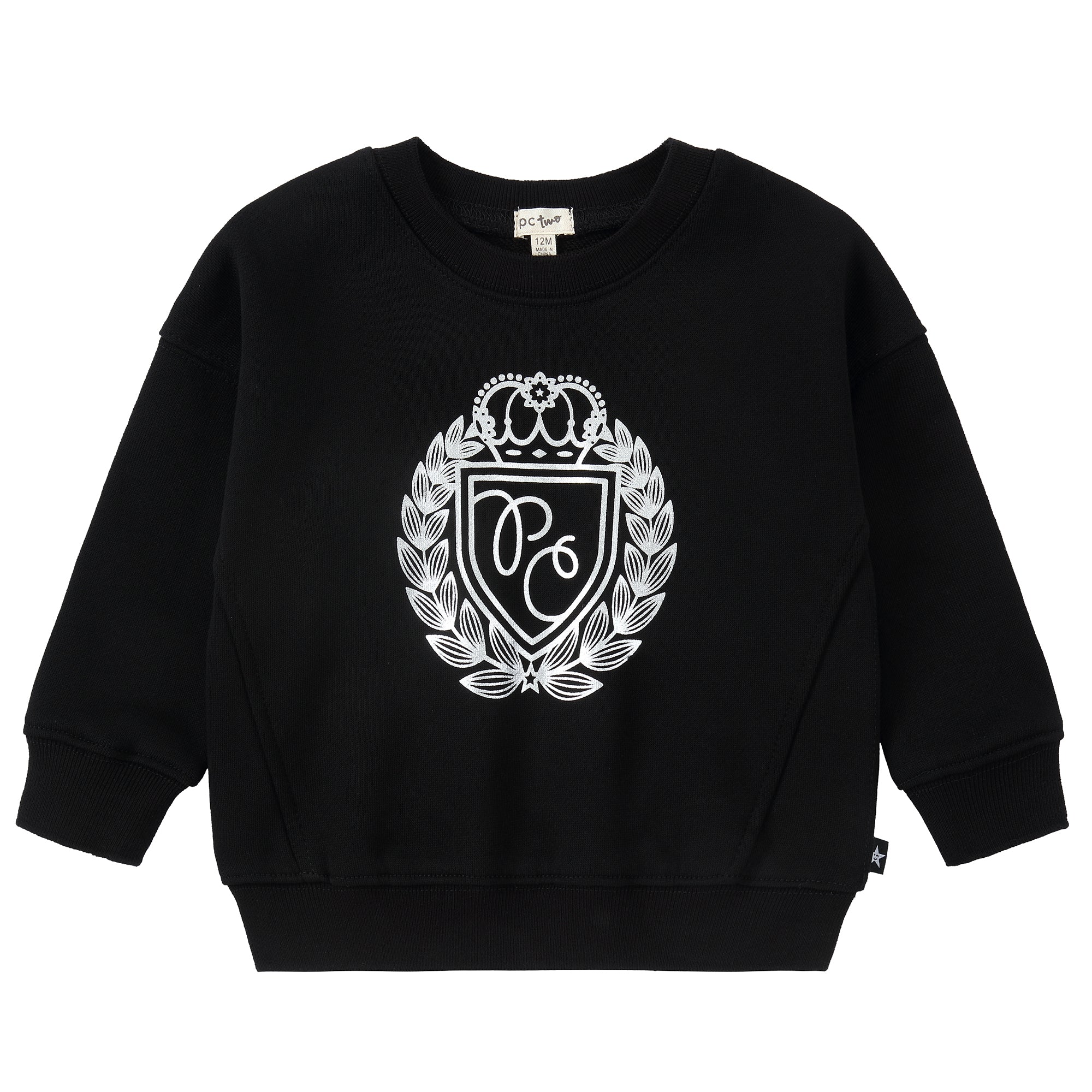 Studded Metallic Emblem Sweatshirt