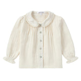 Ivory Textured Collared Blouse